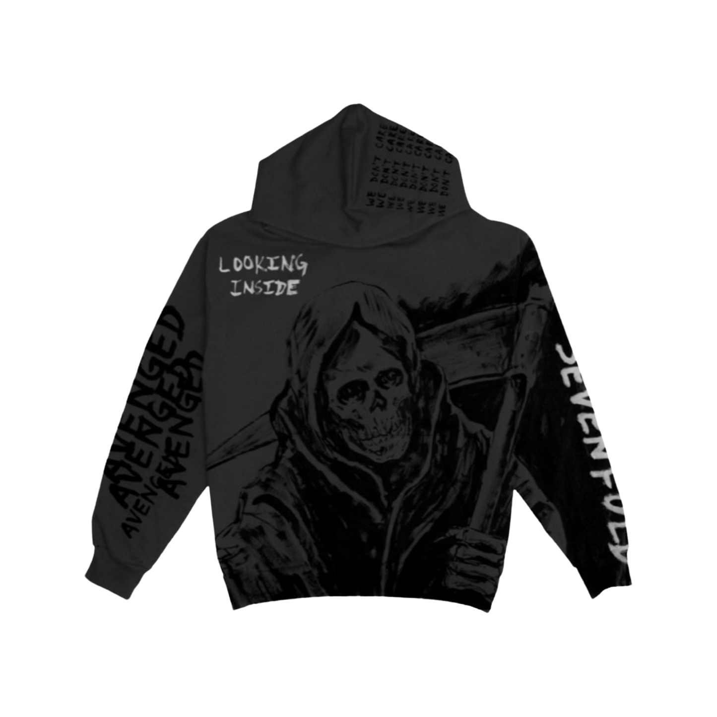 Looking Inside (BLK) - Heavy Fleece Hooded Pullover
