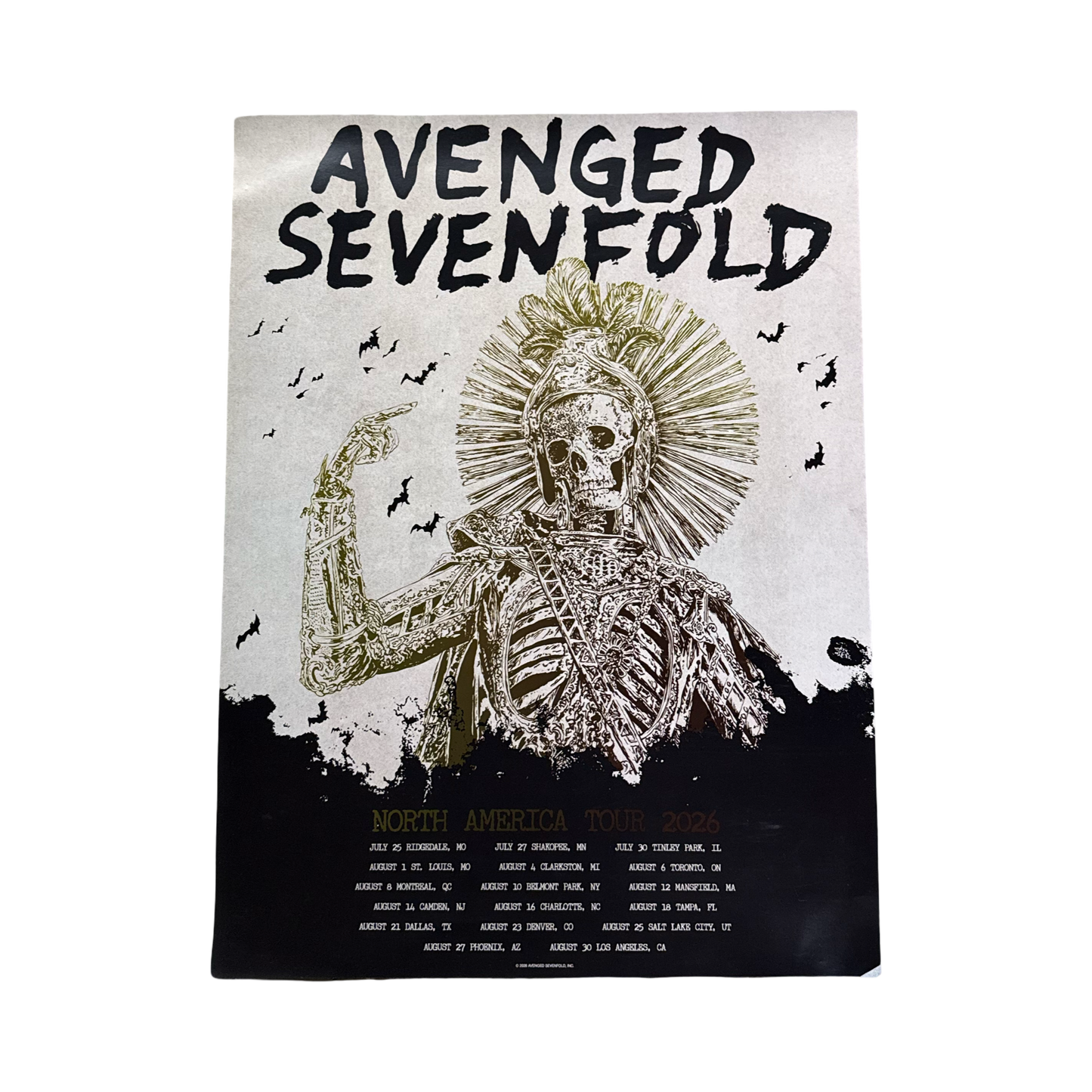 Avenged Sevenfold North America Tour 2026 - Poster