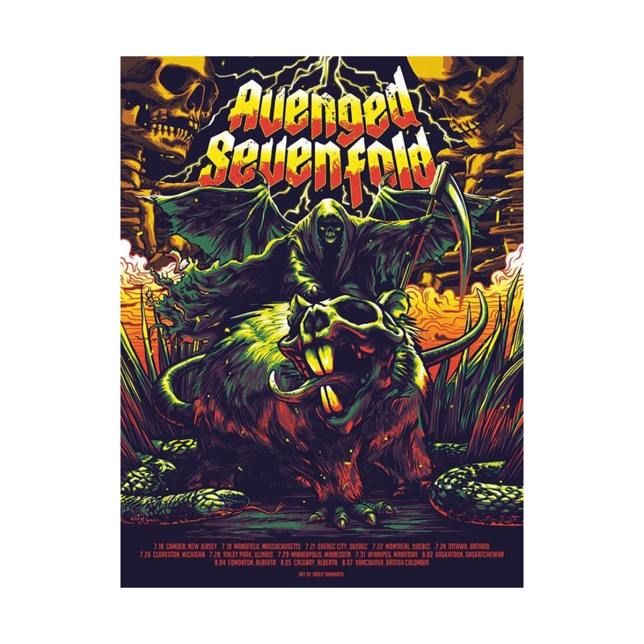 Avenged Sevenfold 2023 Leg 1 Yellow Variant - Poster – A7X World