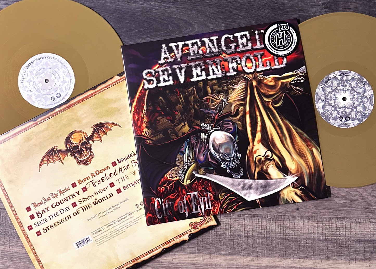 Avenged Sevenfold 'City Of Evil' Gold - Vinyl Record