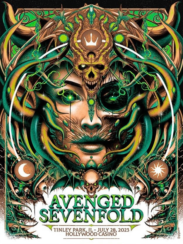Trends International Avenged Sevenfold Black Light Poster 23 x 35 