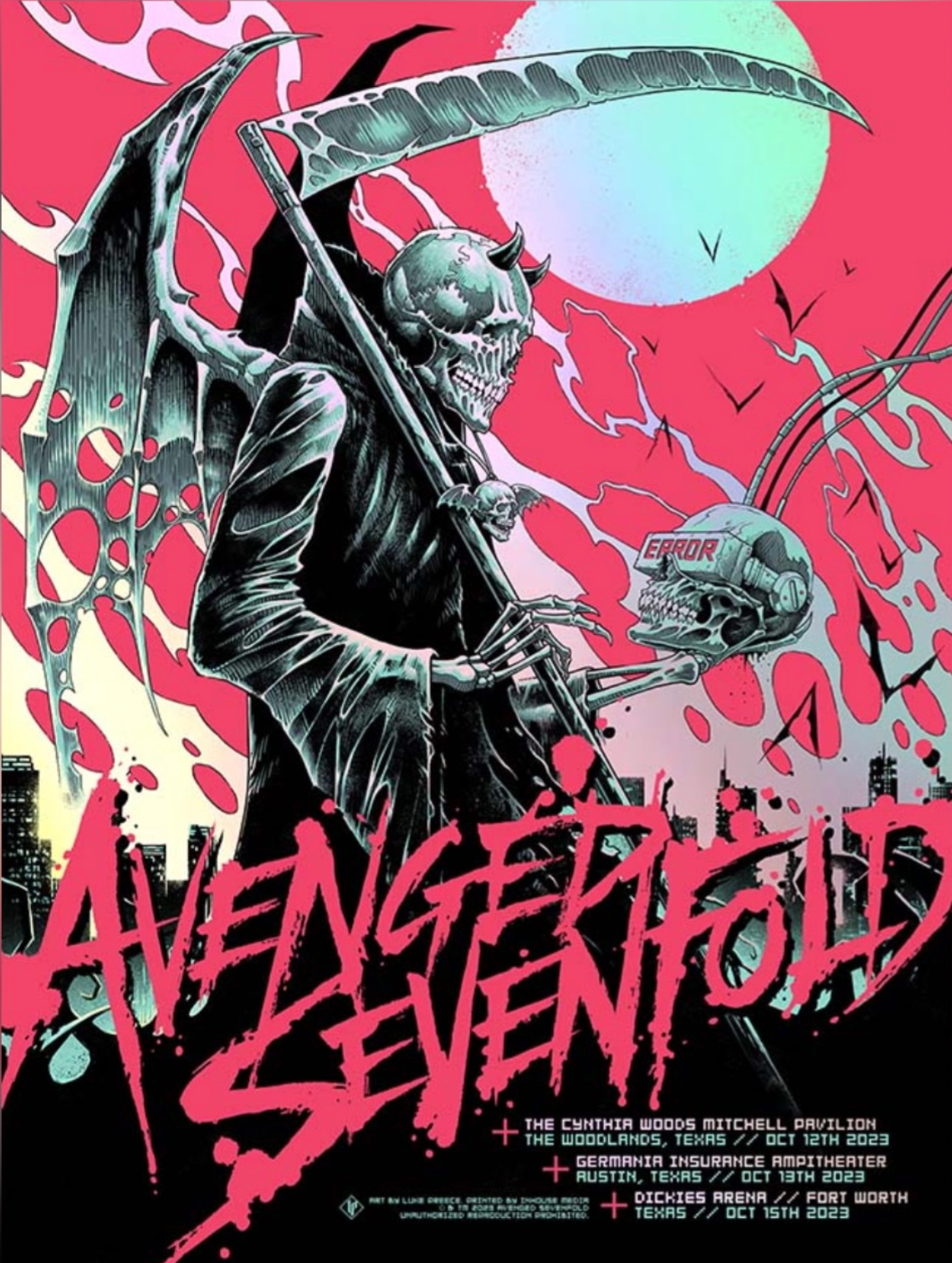 Avenged Sevenfold Tour 2023 List Tour Poster in 2023  Tour posters, Avenged  sevenfold tour, Canvas poster