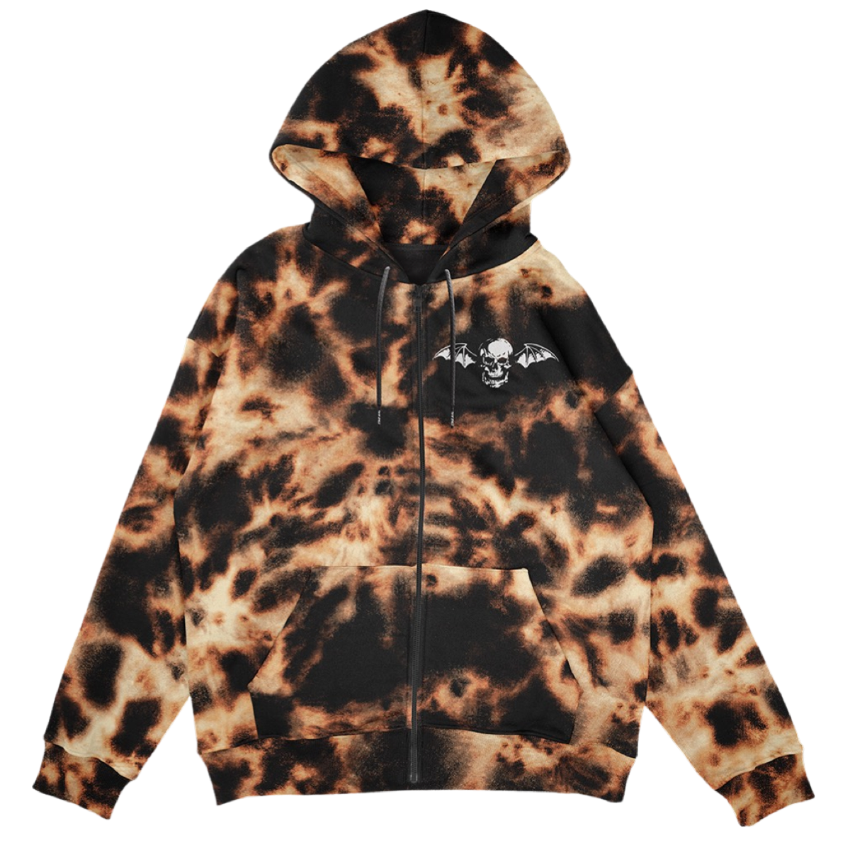 Deathbat Bleach Wash Hooded Zip Up