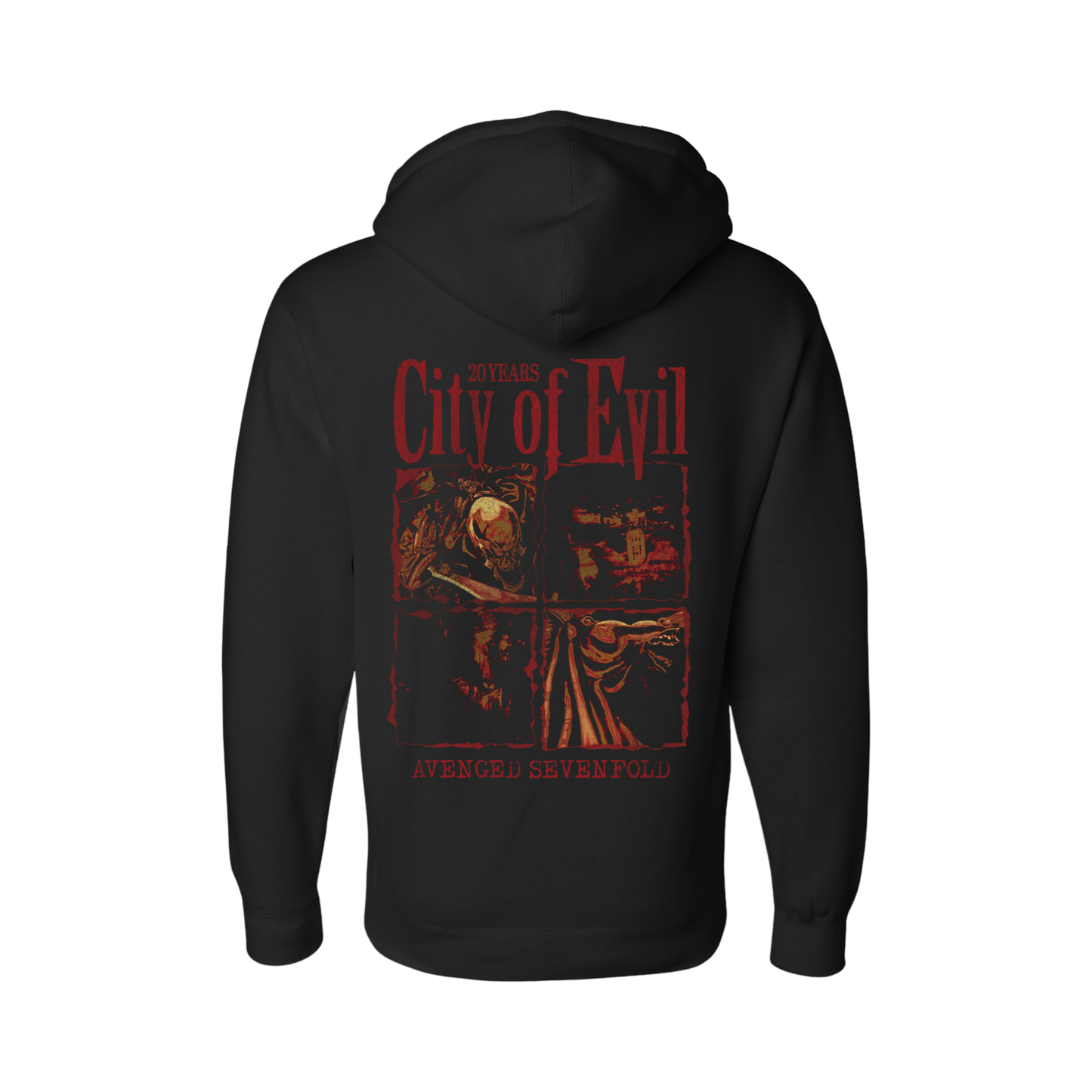 City of Evil - Black Heavyweight Hooded Pullover (COE 20th
