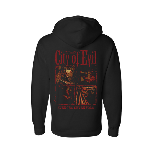 City of Evil - Black Heavyweight Hooded Pullover (COE 20th Anniversary)