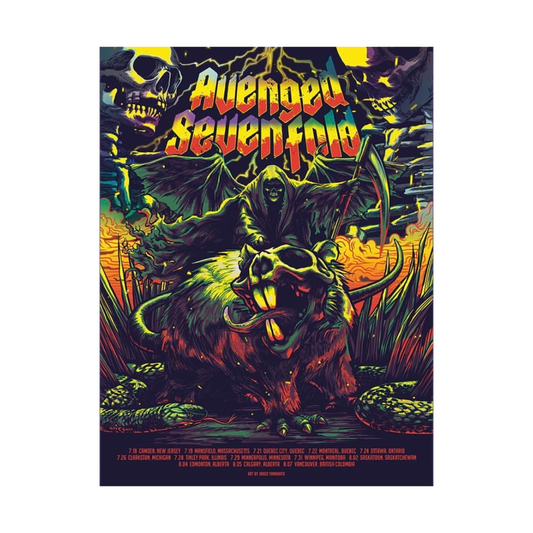 Avenged Sevenfold 2023 Leg 1 Yellow Variant Rainbow Foil - Poster