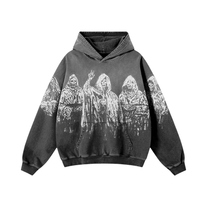 Avenged Sevenfold Tour Grey Wash - Hooded Pullover