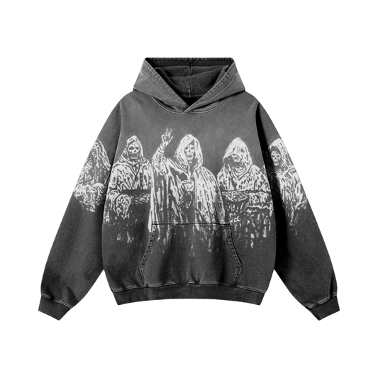Avenged Sevenfold Tour Grey Wash - Hooded Pullover