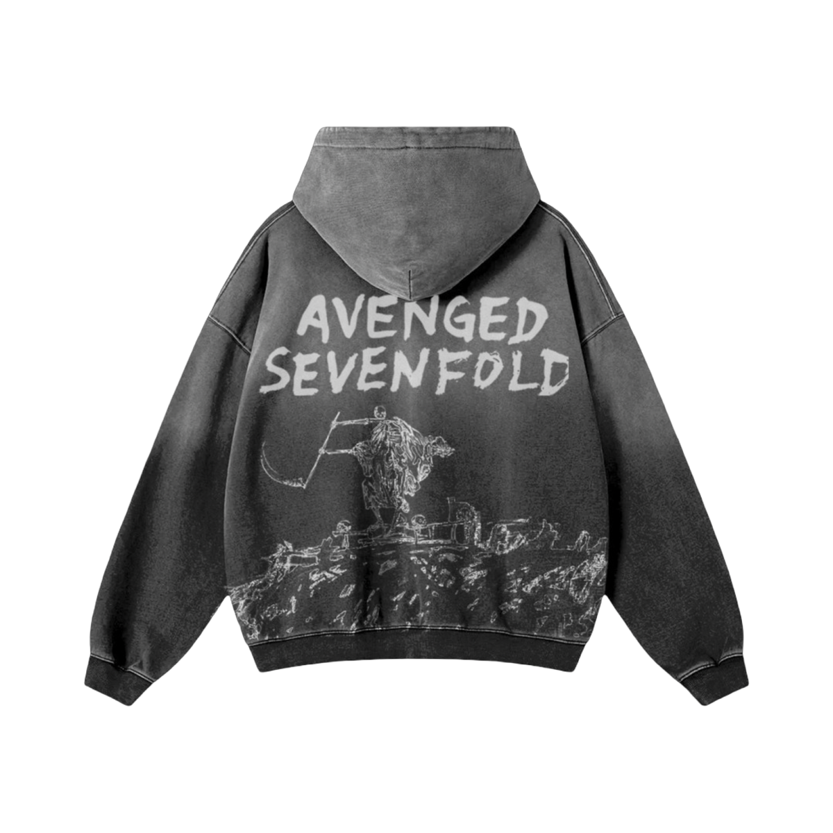 Avenged Sevenfold Tour Grey Wash - Hooded Pullover