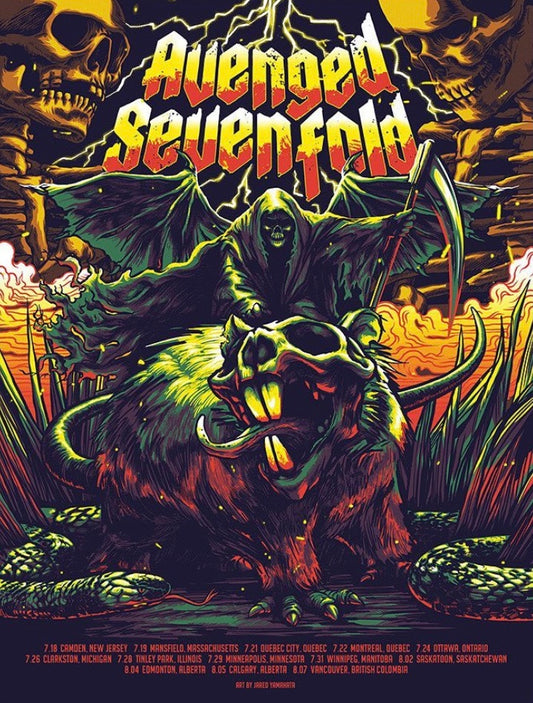 Avenged Sevenfold 2023 Leg 1 Yellow Variant - Poster